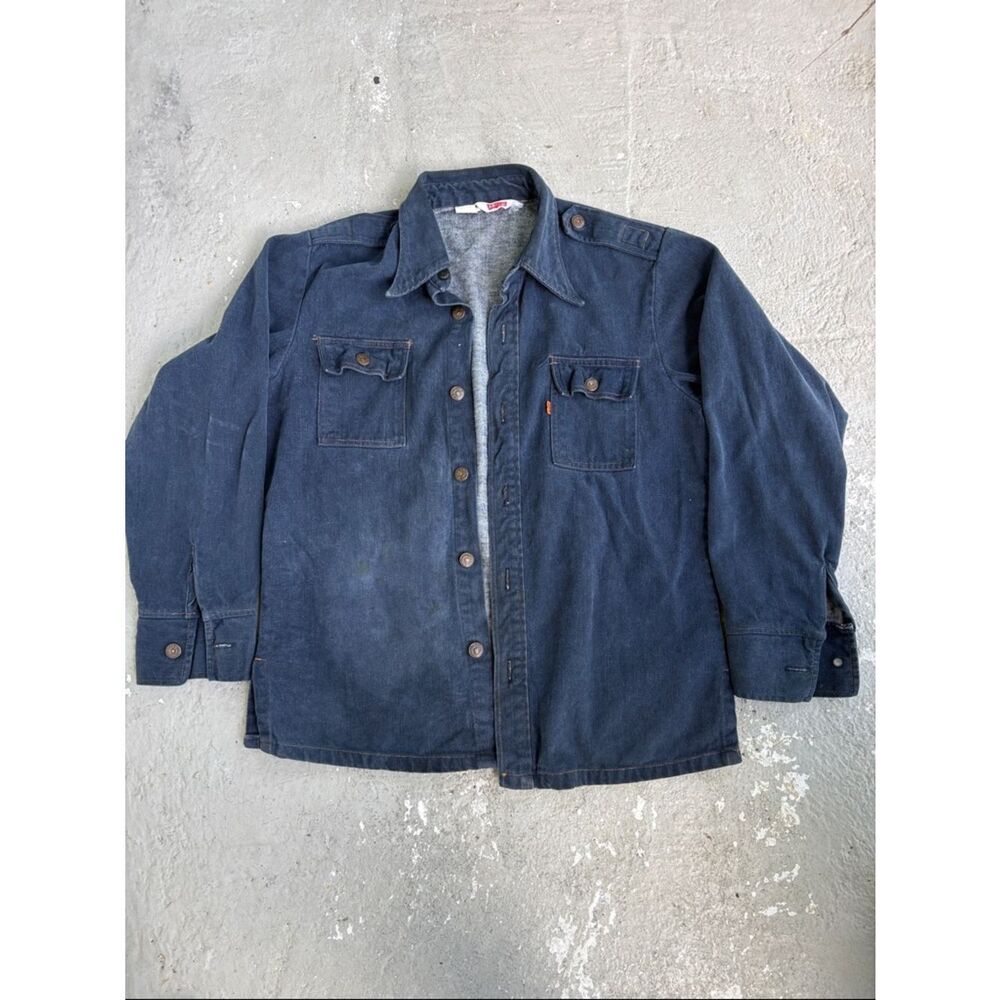 Distressed Levi’s orange tab shirt/ jacket